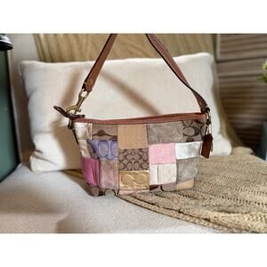 Y2K Coach Signature Patchwork Mini Hobo Shoulder - F11708 - Pink